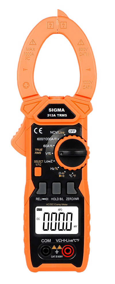 Digital AC + DC TRMS Clamp Meter \"SIGMA 313A\", Current Upto 1000A AC/DC  With Calibration Certificate